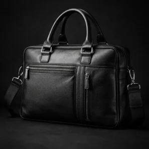 Iben Noir Executive Leather Duffle Bag