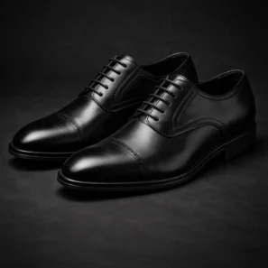 Iben Noir Classic Oxford Leather Shoes
