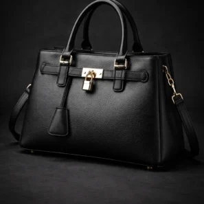 Iben Luxe Noir Leather Handbag